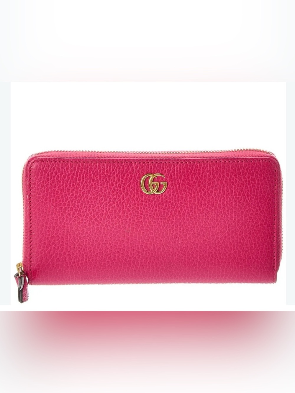 Gucci GG Marmont Zip Around long Wallet in Pink gold